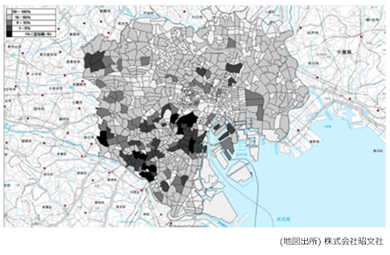 図表1　富裕層が多く居住する地域（東京23区：居住地ベース）