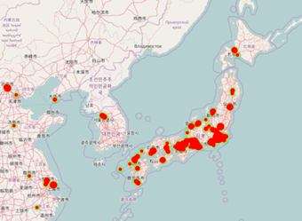図3 社員の空間移動を可視化した例